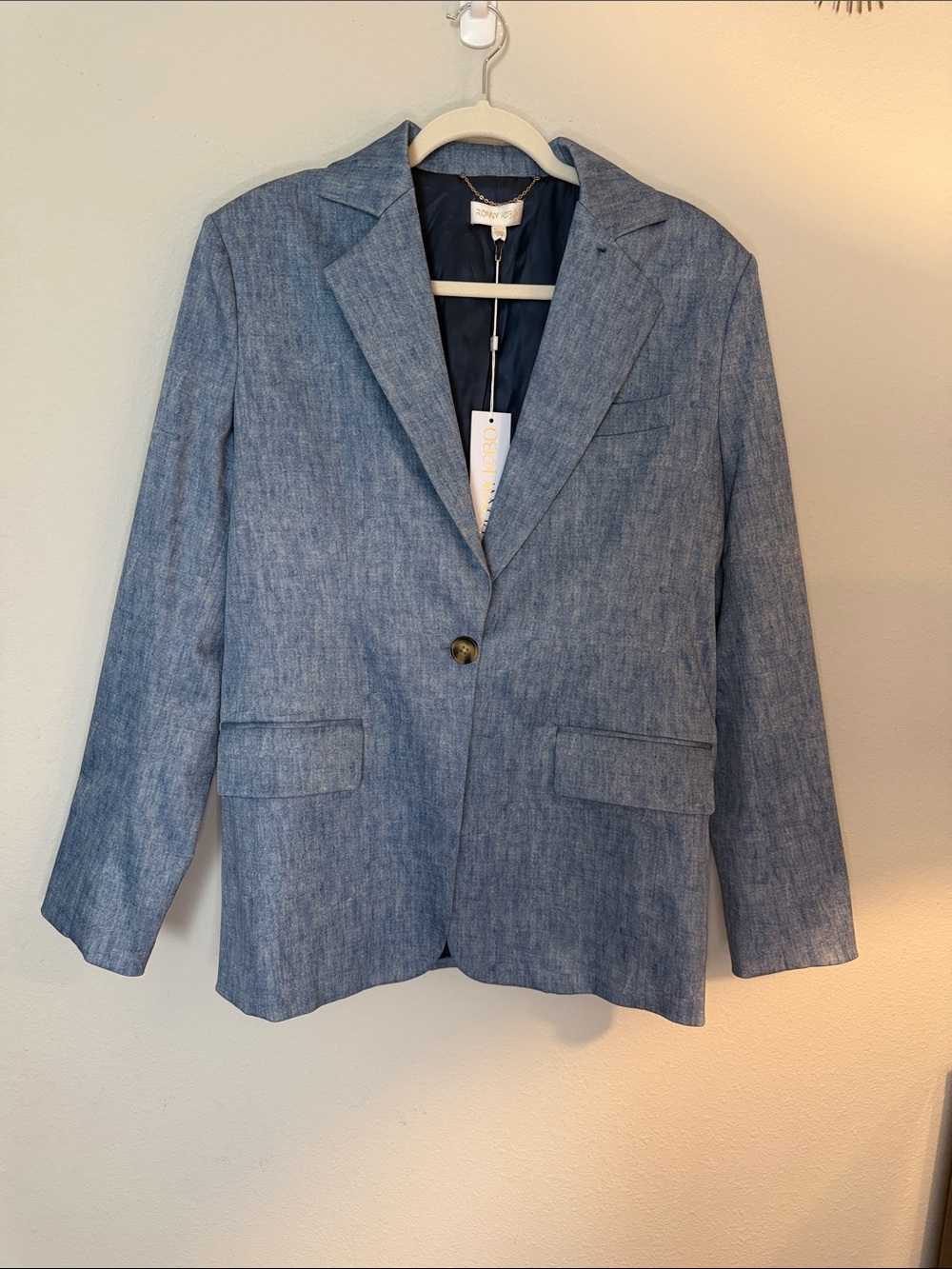Ronny Kobo Collection Light Blue Single-Button Blazer